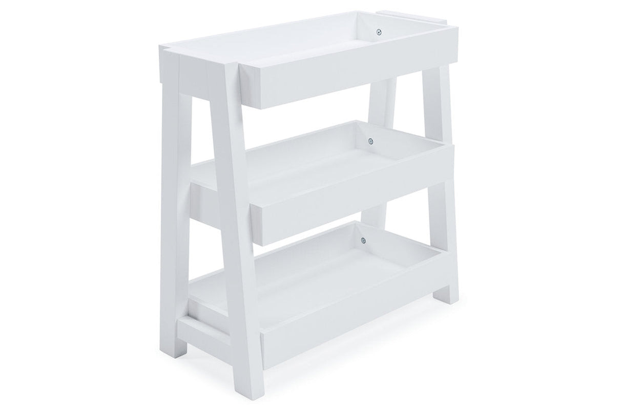 Blariden White Shelf Accent Table