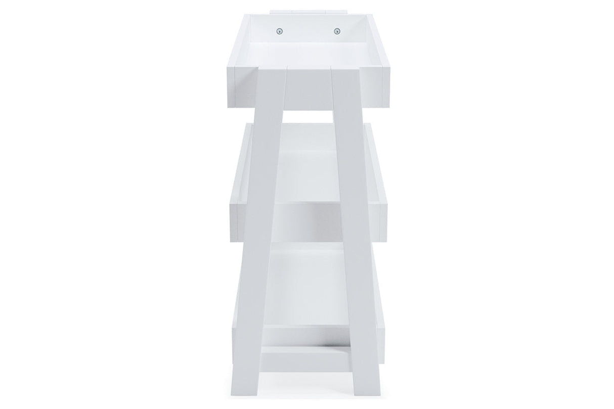 Blariden White Shelf Accent Table