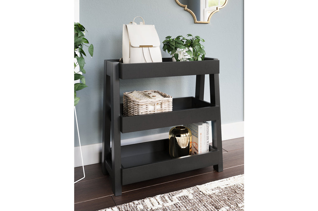 Blariden Metallic Gray Shelf Accent Table