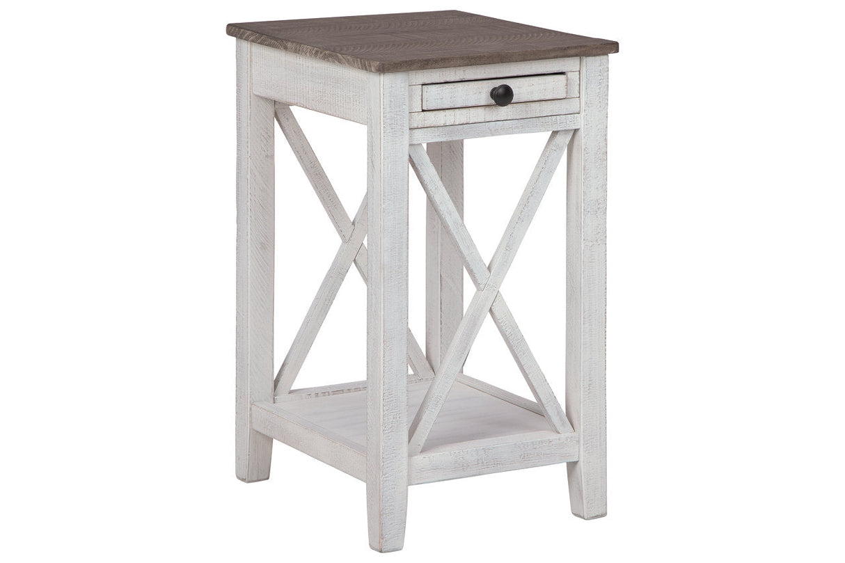 Adalane White/Gray Accent Table