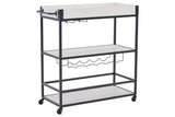 Bayflynn White/Black Bar Cart