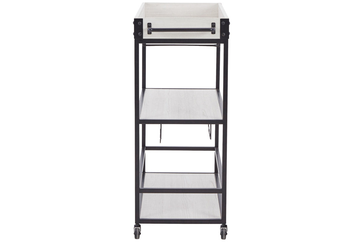 Bayflynn White/Black Bar Cart