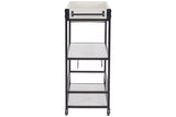 Bayflynn White/Black Bar Cart