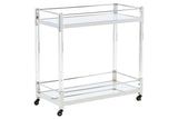 Chaseton Clear/Silver Finish Bar Cart