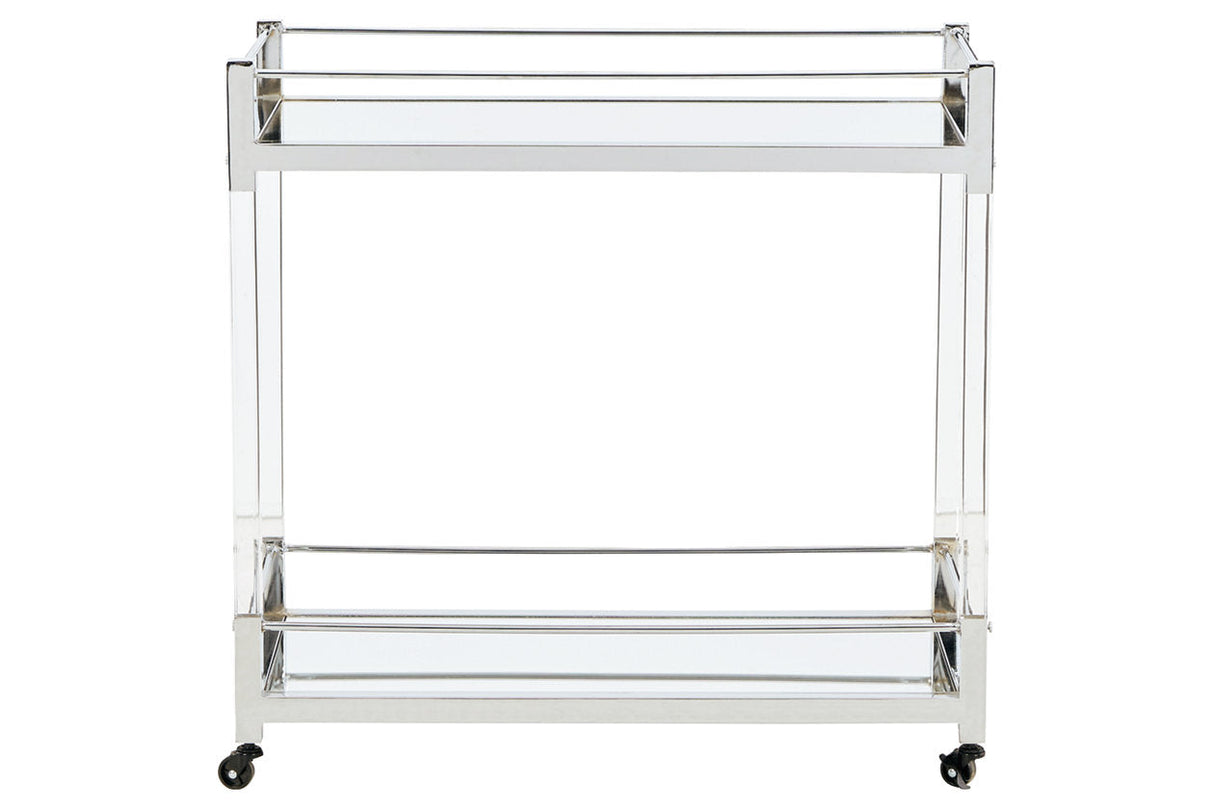 Chaseton Clear/Silver Finish Bar Cart