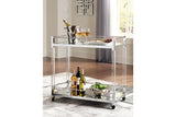 Chaseton Clear/Silver Finish Bar Cart