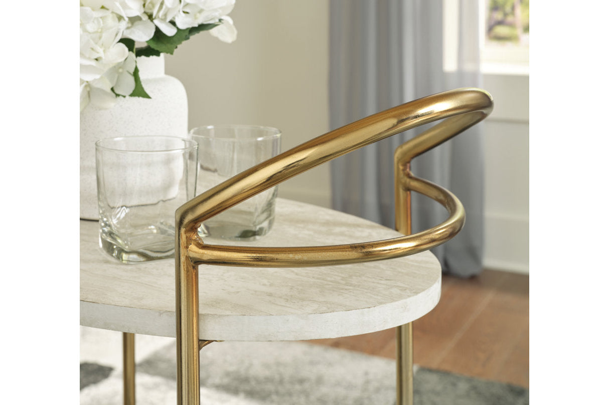 Tarica Cream/Gold Finish Bar Cart