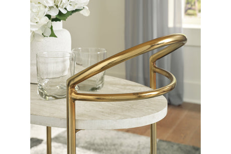 Tarica Cream/Gold Finish Bar Cart