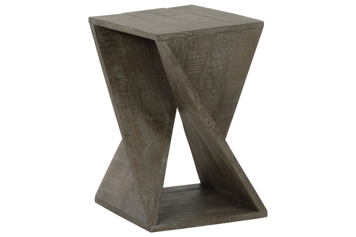 Zalemont Distressed Gray Accent Table