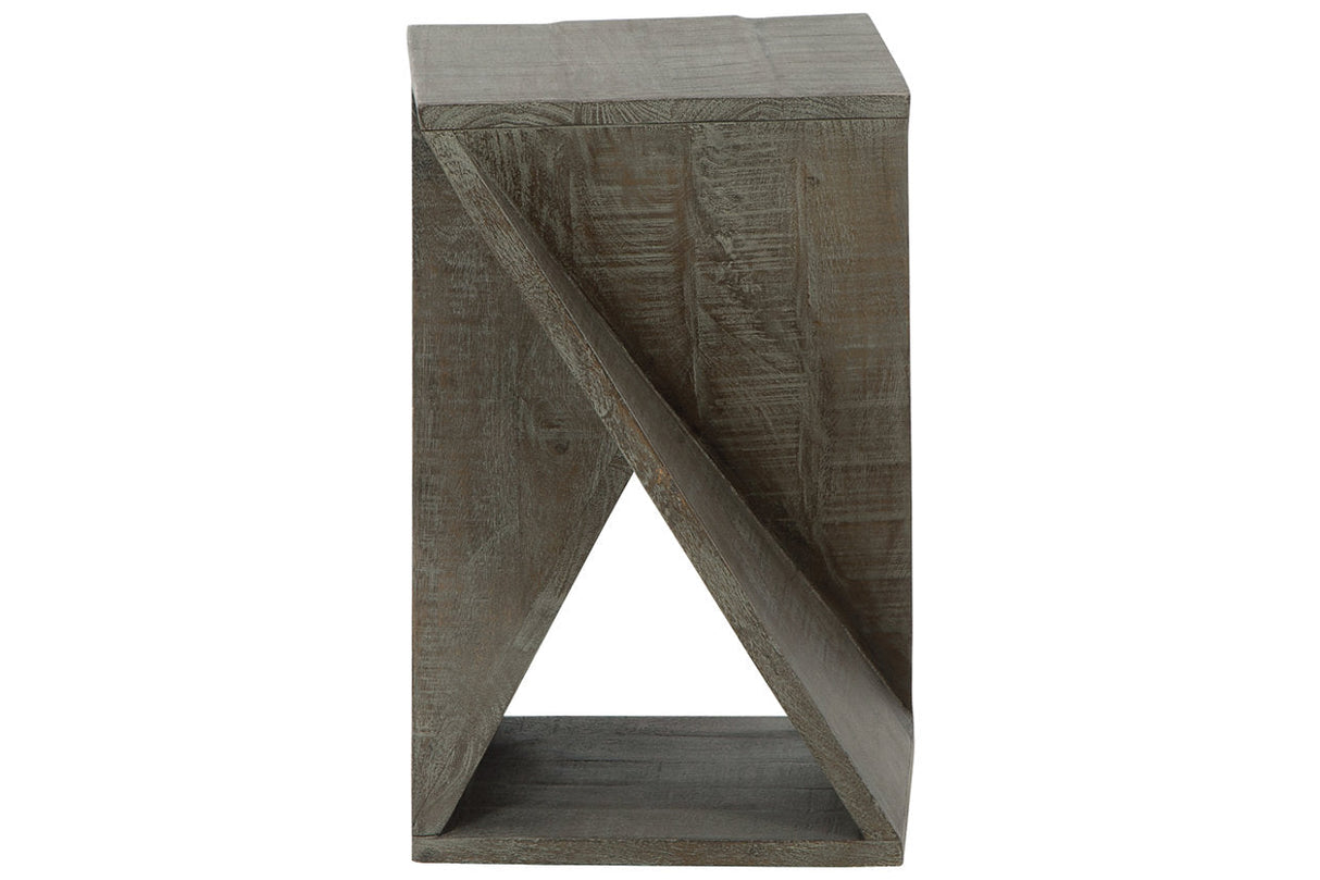 Zalemont Distressed Gray Accent Table