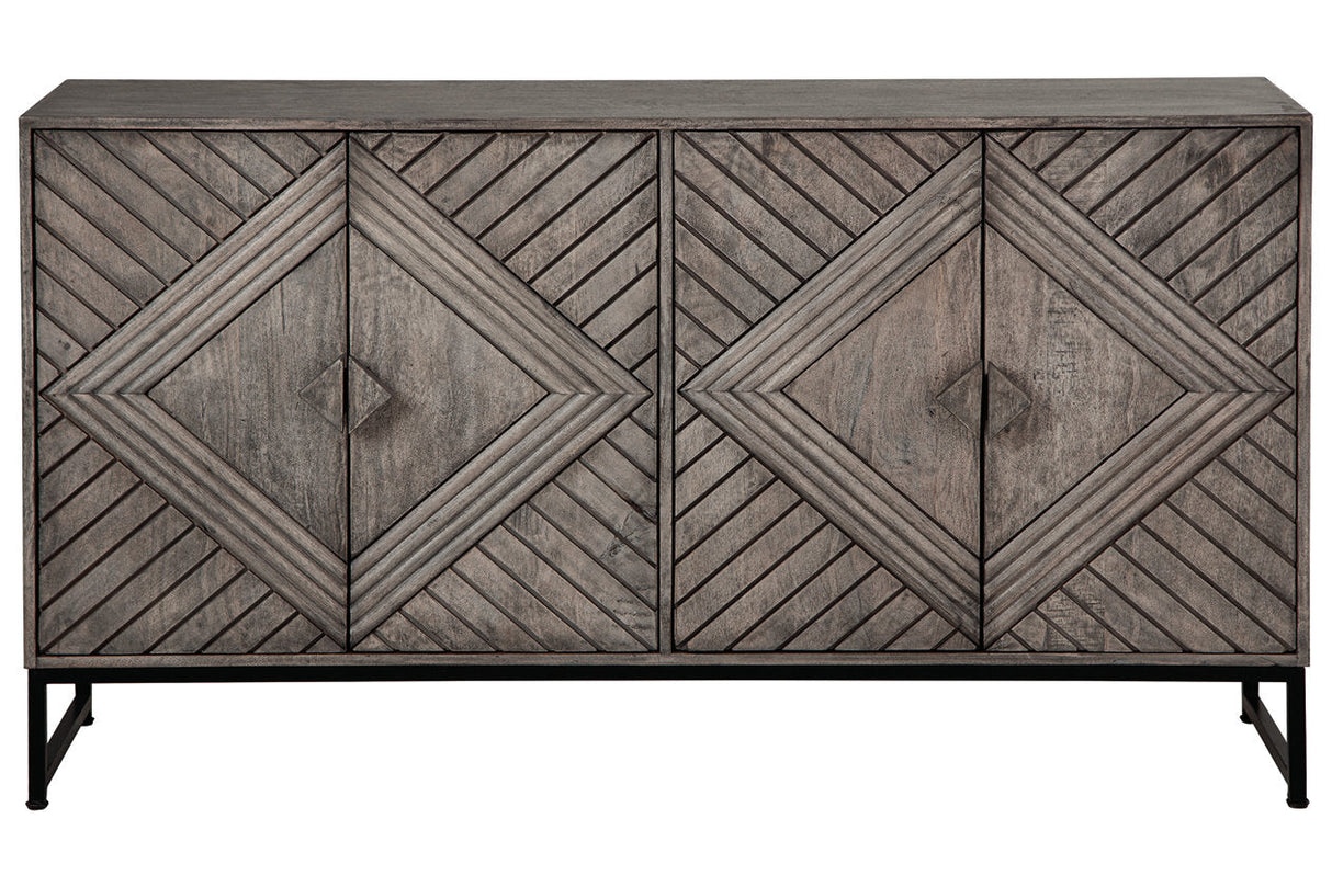 Treybrook Distressed Gray Accent Cabinet