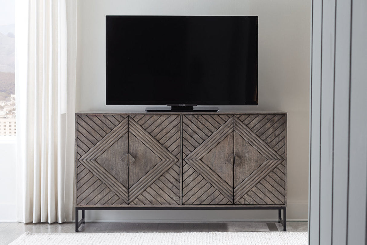 Treybrook Distressed Gray Accent Cabinet