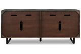 Kevmart Grayish Brown/Black Accent Cabinet