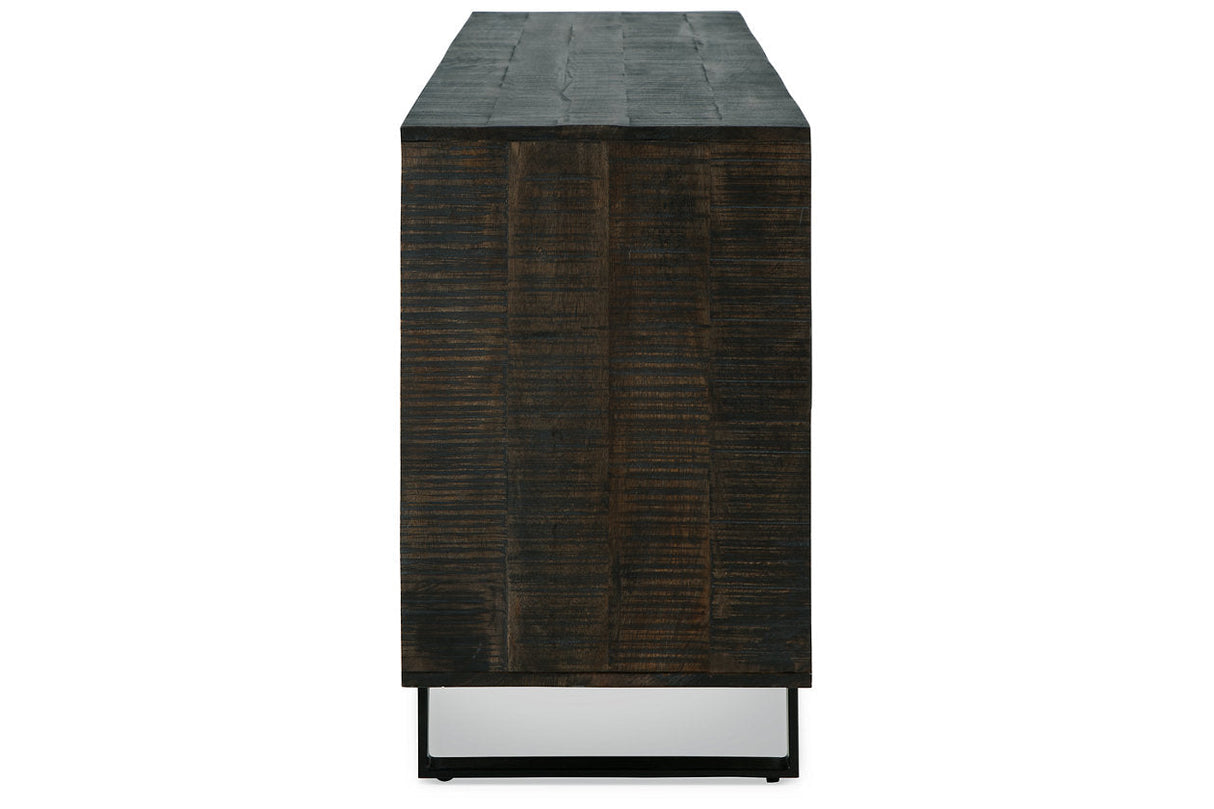 Kevmart Grayish Brown/Black Accent Cabinet