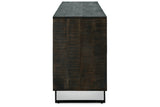 Kevmart Grayish Brown/Black Accent Cabinet