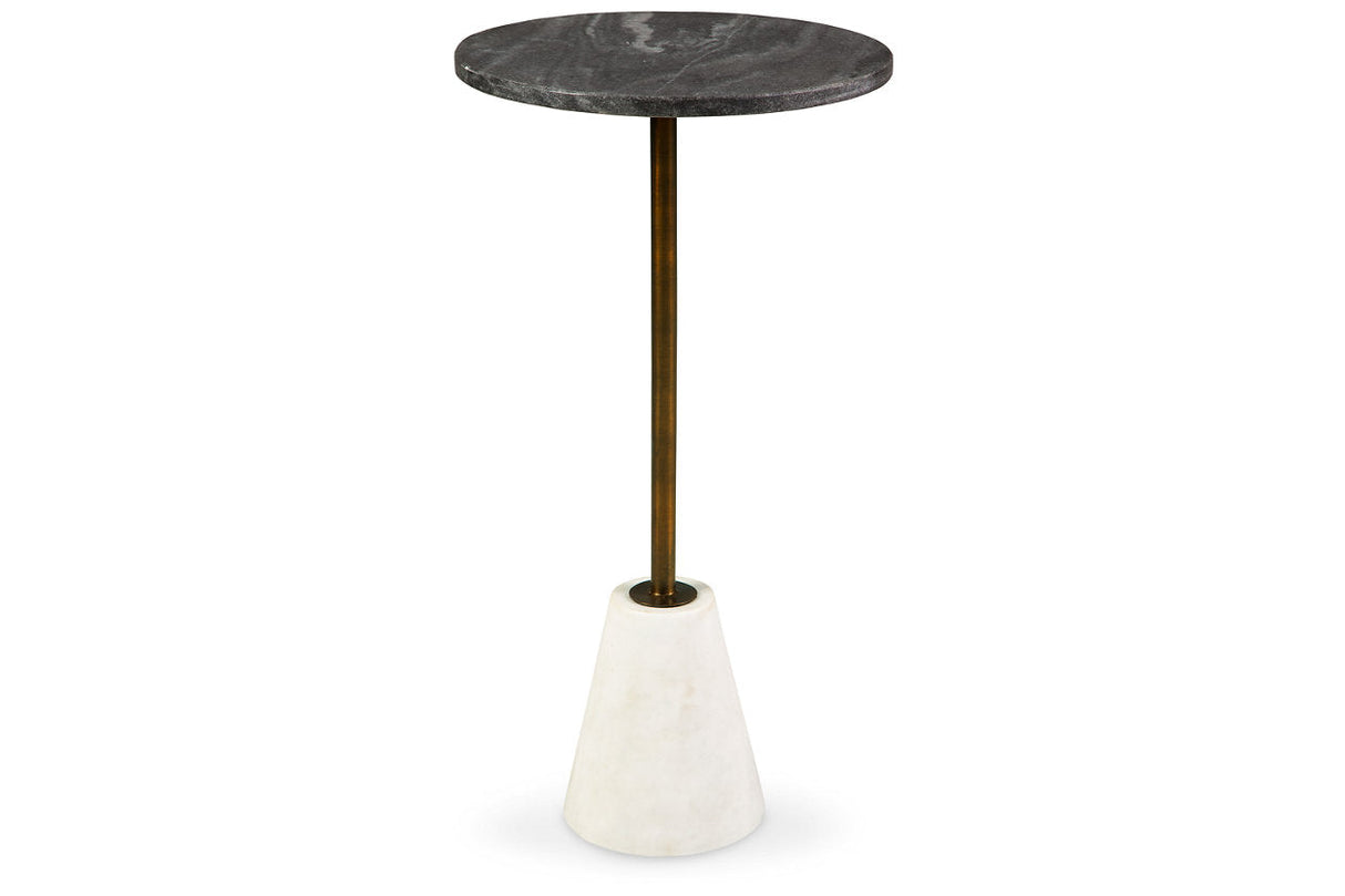 Caramont Black/White/Gold Finish Accent Table