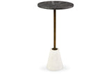 Caramont Black/White/Gold Finish Accent Table