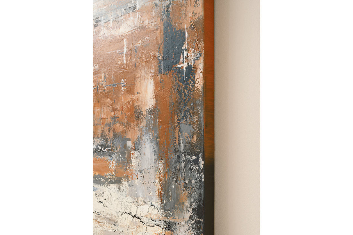 Carmely Gray/White/Orange Wall Art