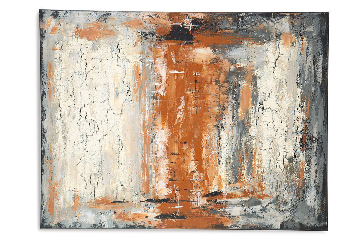 Carmely Gray/White/Orange Wall Art