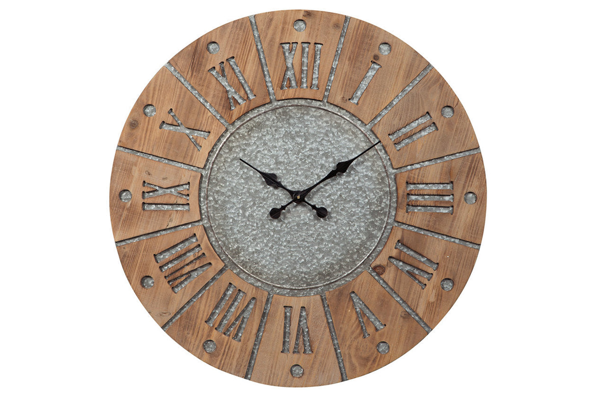 Payson Antique Gray/Natural Wall Clock