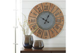 Payson Antique Gray/Natural Wall Clock