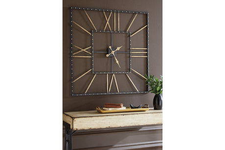 Thames Black/Gold Finish Wall Clock