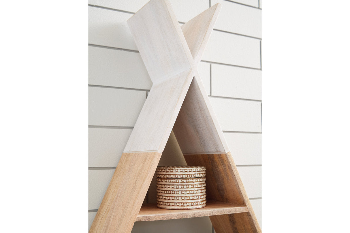 Cadel White/Natural Wall Shelf