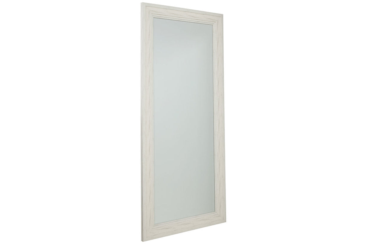 Jacee Antique White Floor Mirror