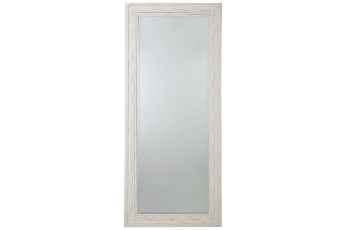 Jacee Antique White Floor Mirror