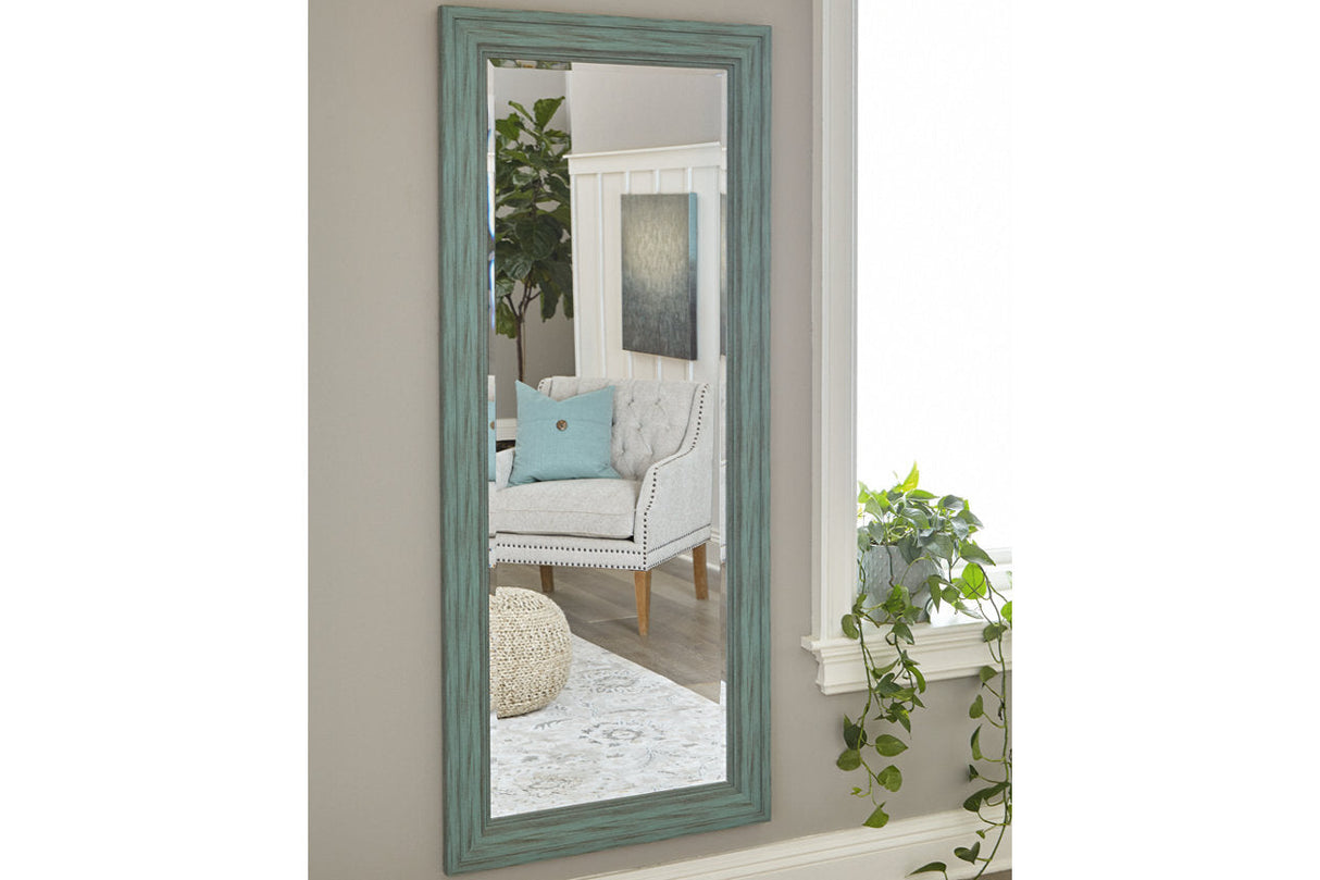 Jacee Antique Teal Floor Mirror