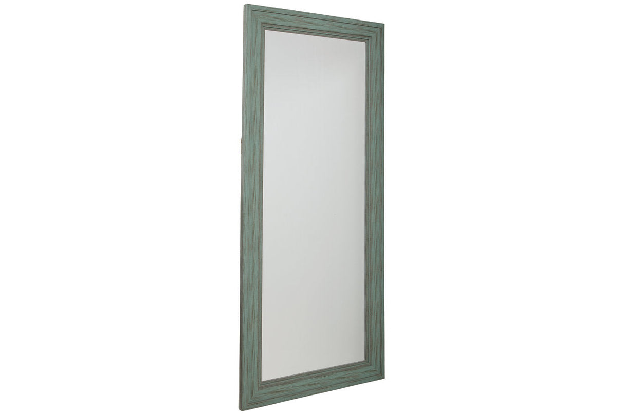 Jacee Antique Teal Floor Mirror