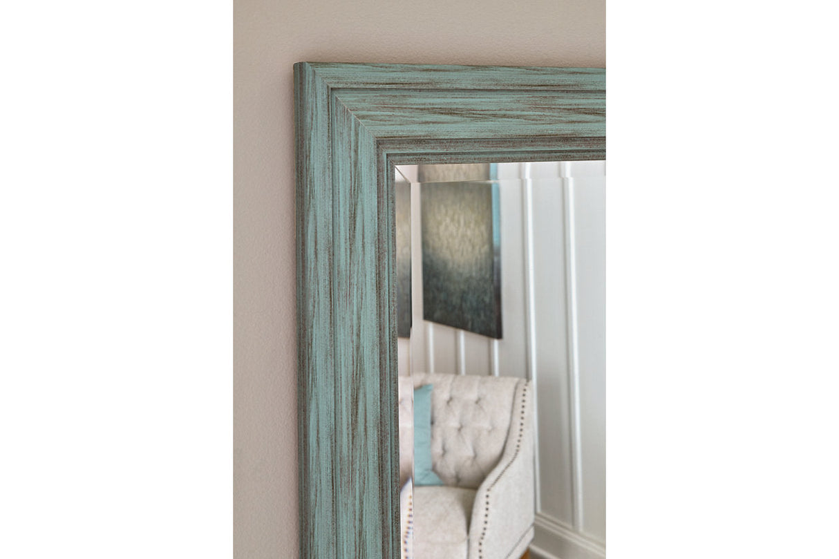 Jacee Antique Teal Floor Mirror