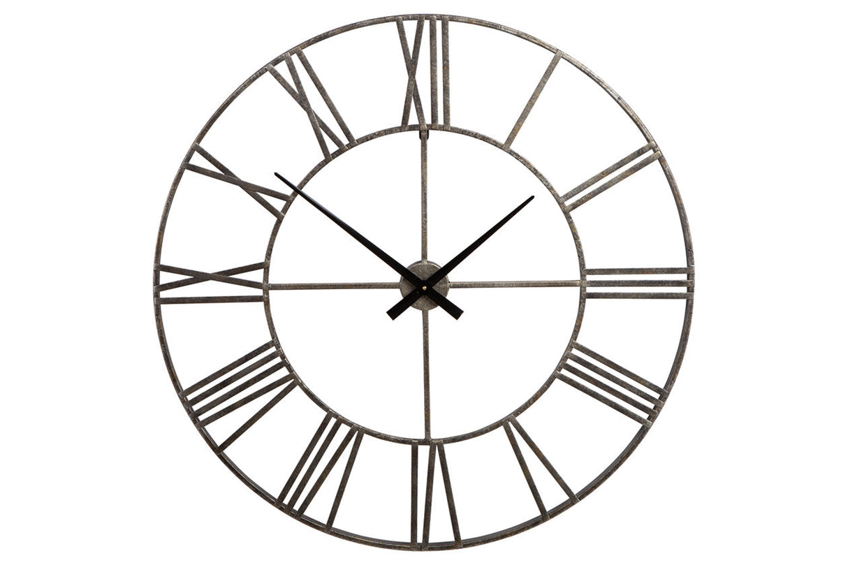 Paquita Antique Silver Wall Clock