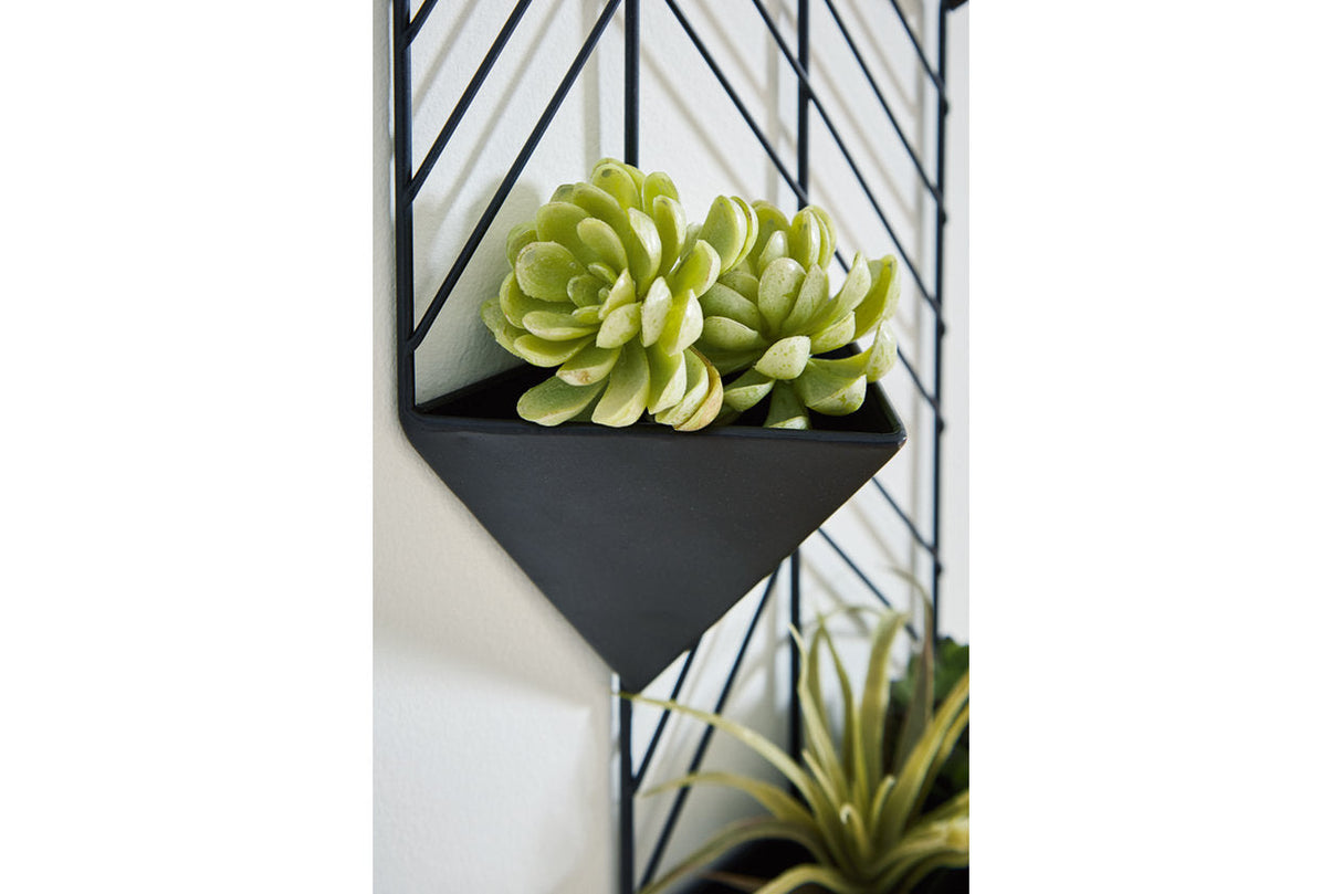 Dashney Black Wall Planter On Stand