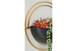 Tobins Black/Gold Finish Wall Planter