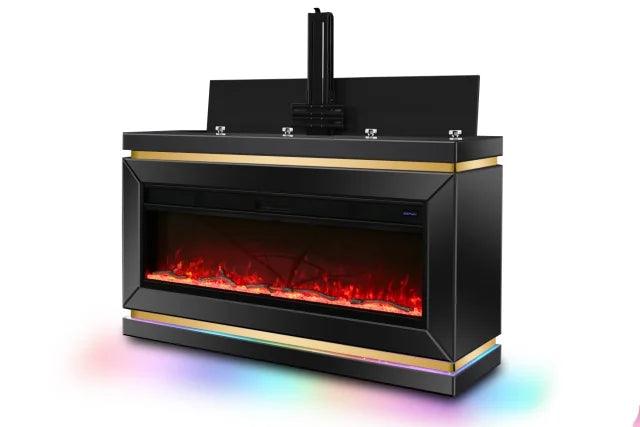 Oakroot Black Fireplace TV Stand by Happy Homes at Eve Furniture