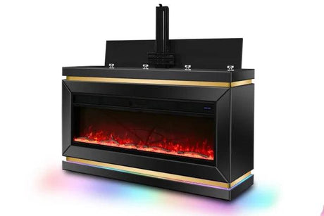 Oakroot Black Fireplace TV Stand by Happy Homes at Eve Furniture