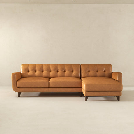 Allison Right-Facing Tan Leather Sectional Sofa by Ashcroft Imports at Eve Furniture
