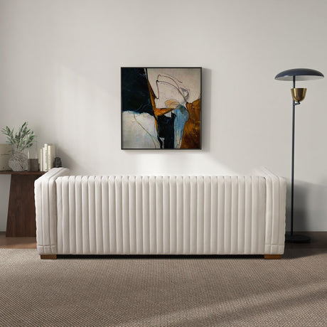 Elara Cream Velvet Sofa by Ashcroft Imports at Eve Furniture
