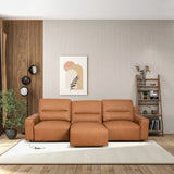 Grant Triple Power Convertible Cognac Leather Sofa by Ashcroft Imports at Eve Furniture
