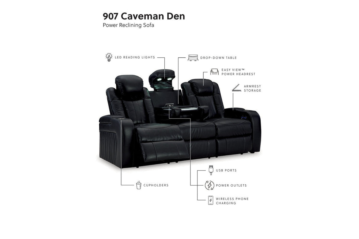 Caveman Den  Power Reclining Sofa, Loveseat and Recliner