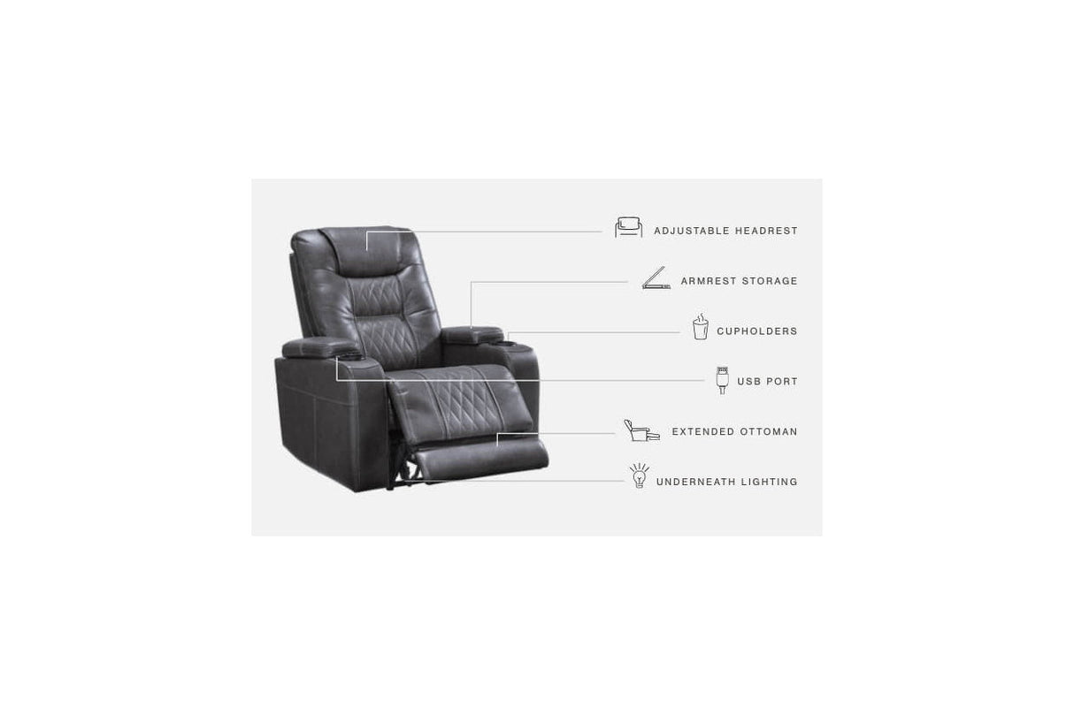 Composer Gray Power Recliner