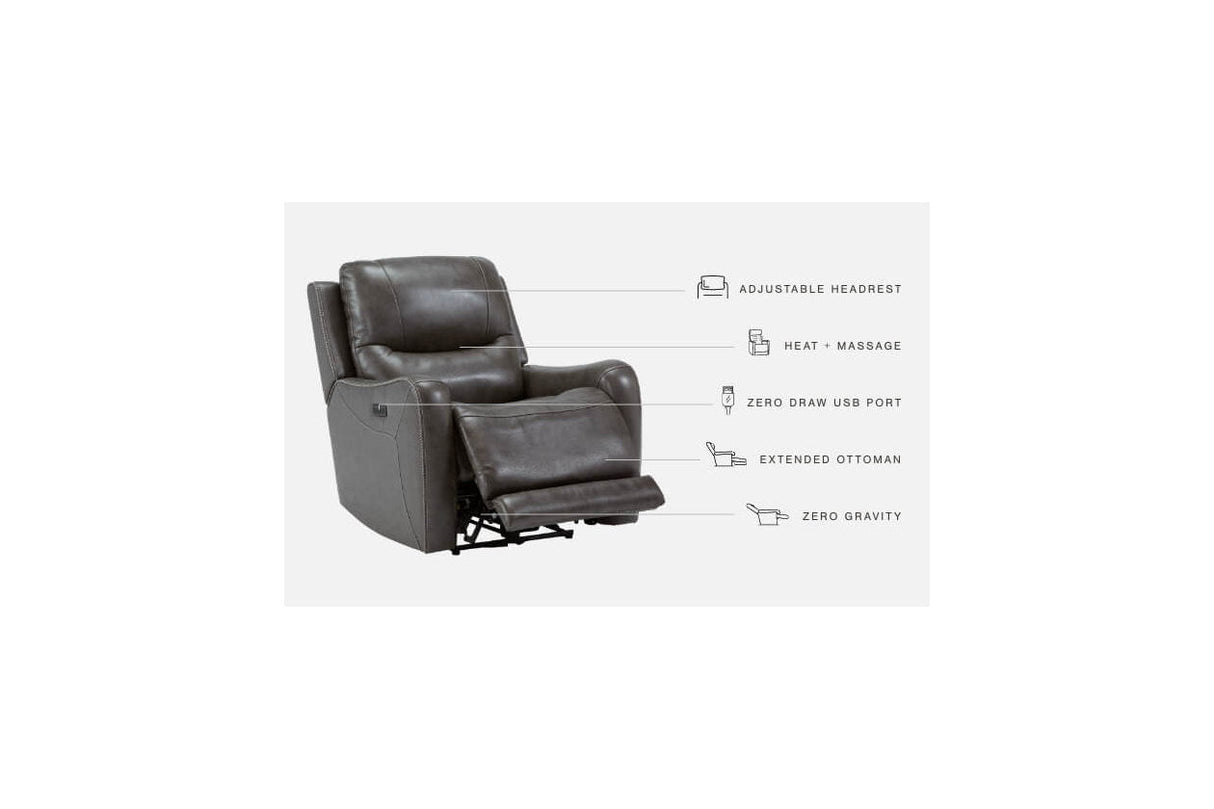 Galahad Smoke Power Recliner