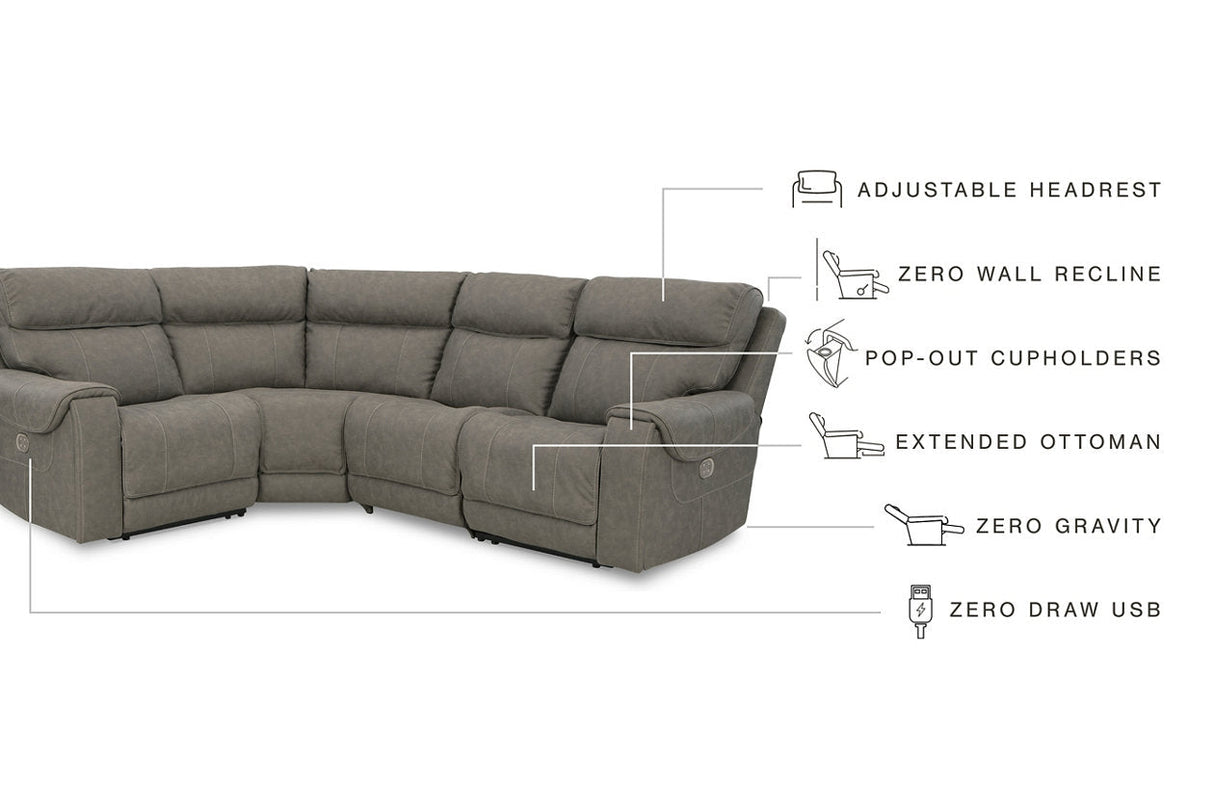 Starbot Fossil 4-Piece Power Reclining Sectional