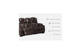 Warnerton Chocolate Power Reclining Loveseat with Console