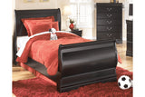 Huey Vineyard Black Twin Sleigh Bed