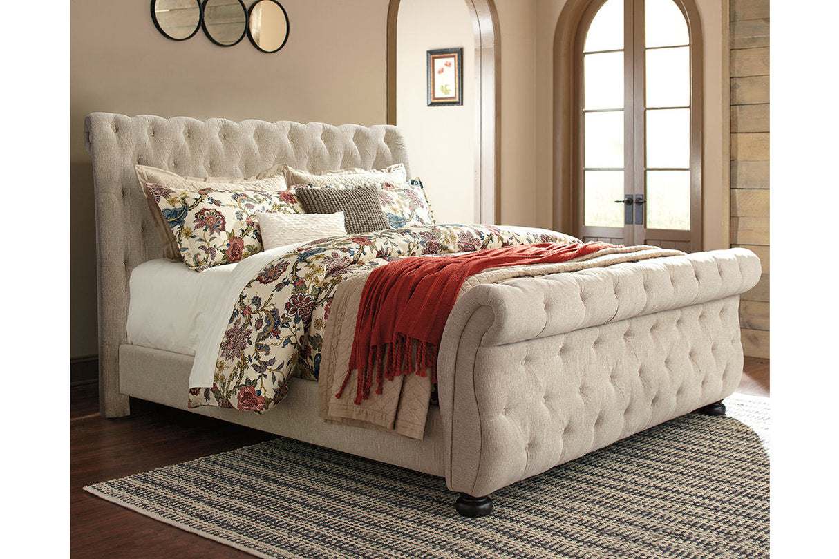 Willenburg Linen California King Upholstered Sleigh Bed