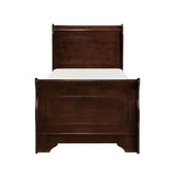 Abbeville Cherry Twin Sleigh Bed by Homelegance at Eve Furniture