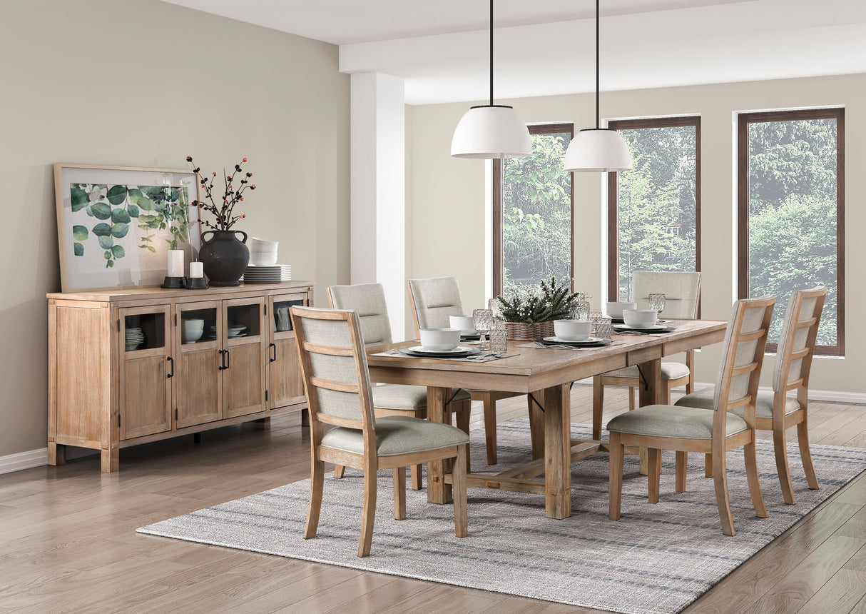 Aberdeen Light Oak Extendable Dining Set by Homelegance at Eve Furniture
