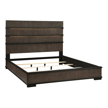 Acworth Brownish Gray Queen Panel Bed by Homelegance at Eve Furniture